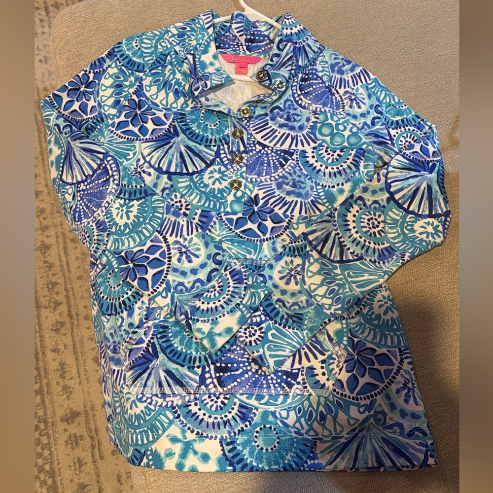 Lilly Pulitzer Captain Popover in Turquoise Oasis Half Shell